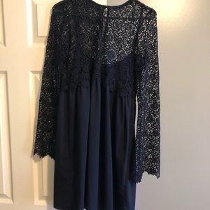 Navy blue baby doll dress